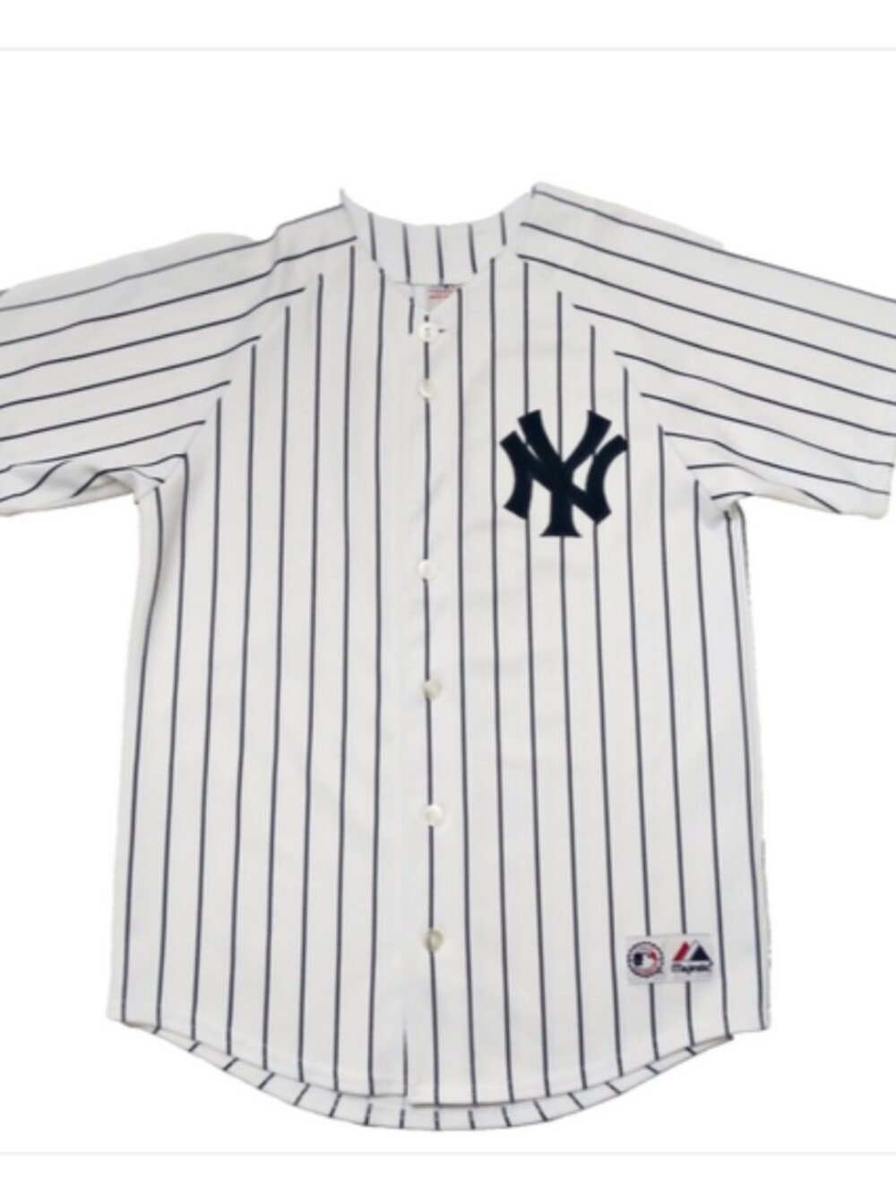 Vtg MLB New York YANKEES Derek Jeter Jersey #2 Pinstripe NY Embroidered MAJESTIC